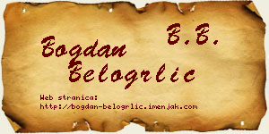 Bogdan Belogrlić vizit kartica